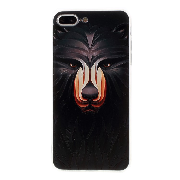 EDIVIA Embossment Black Lion Pattern TPU Back Case Cover for iPhone 7 Plus 5.5 inch-2