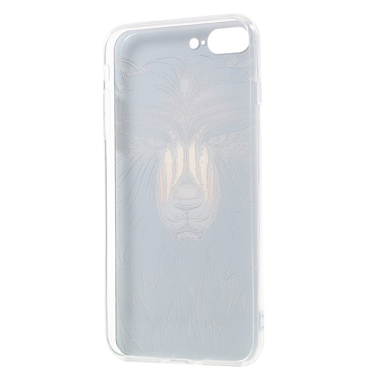 EDIVIA Embossment Black Lion Pattern TPU Back Case Cover for iPhone 7 Plus 5.5 inch-3