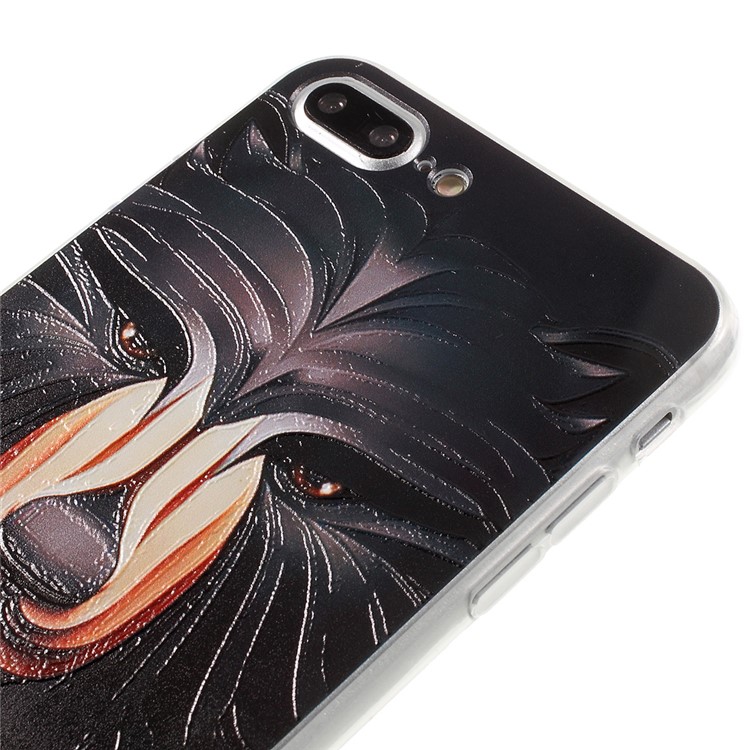EDIVIA Embossment Black Lion Pattern TPU Back Case Cover for iPhone 7 Plus 5.5 inch-4
