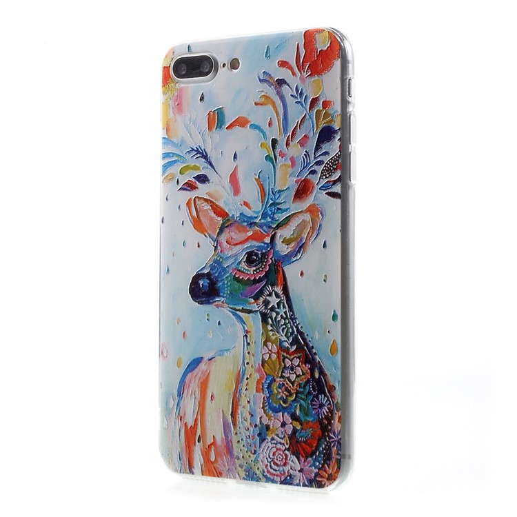 EDIVIA Embossment Colorful Elk Pattern TPU Cell Phone Case for iPhone 7 Plus 5.5 inch-3