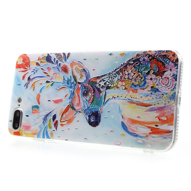 EDIVIA Embossment Colorful Elk Pattern TPU Cell Phone Case for iPhone 7 Plus 5.5 inch-4