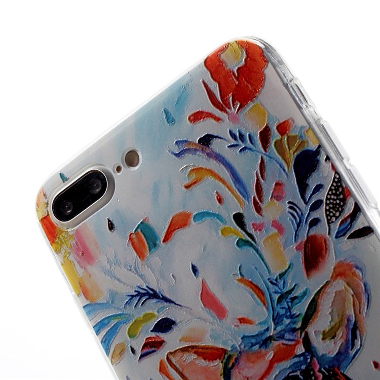 EDIVIA Embossment Colorful Elk Pattern TPU Cell Phone Case for iPhone 7 Plus 5.5 inch-6