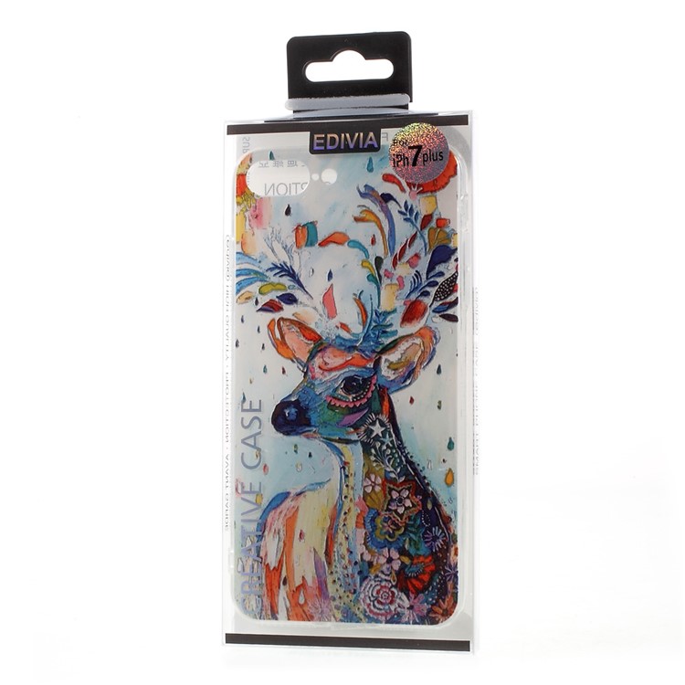 EDIVIA Embossment Colorful Elk Pattern TPU Cell Phone Case for iPhone 7 Plus 5.5 inch-8