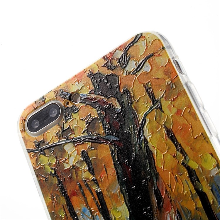 EDIVIA Embossment Oil Painting Autumn Pattern TPU Phone Case for iPhone 7 Plus 5.5 inch-5