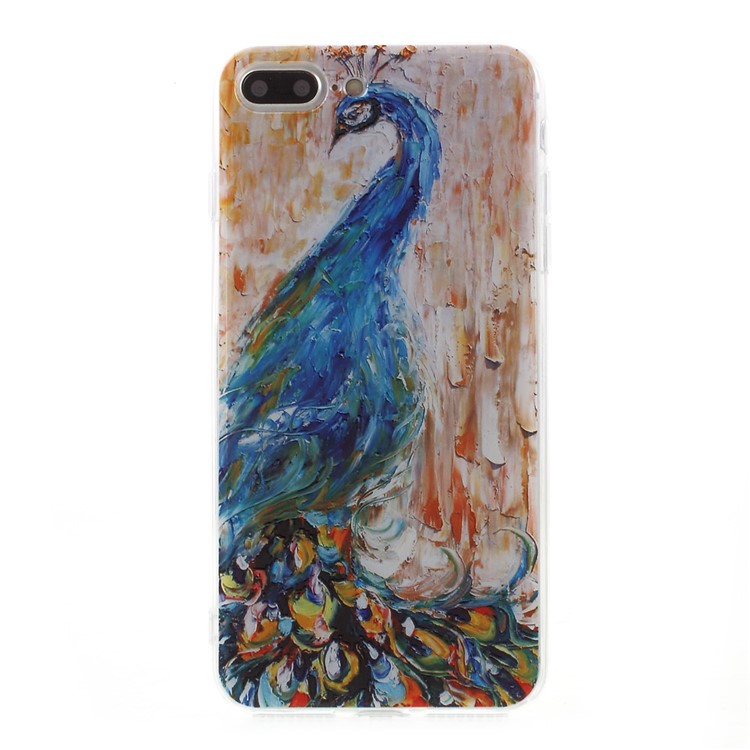 EDIVIA Embossment Peacock Pattern TPU Phone Shell Case Accessory for iPhone 7 Plus 5.5 inch-1