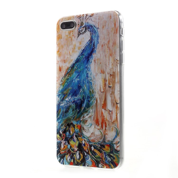 EDIVIA Embossment Peacock Pattern TPU Phone Shell Case Accessory for iPhone 7 Plus 5.5 inch-2