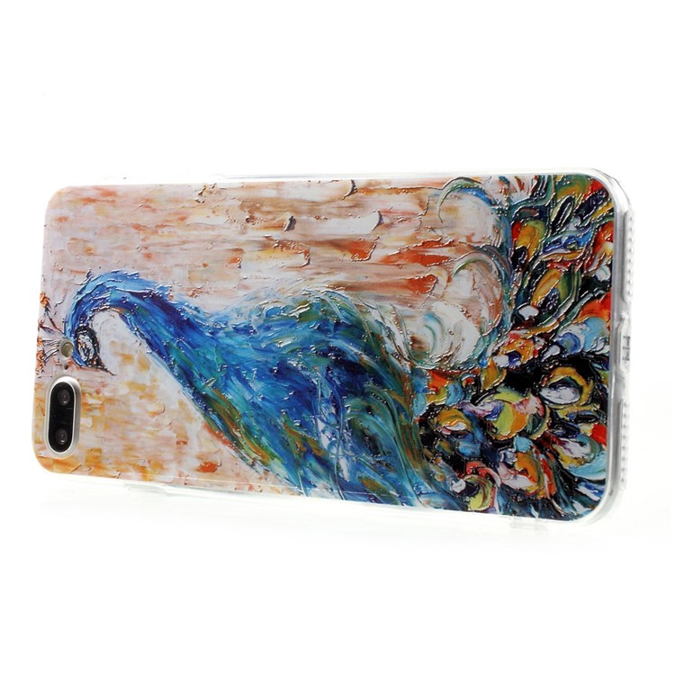 EDIVIA Embossment Peacock Pattern TPU Phone Shell Case Accessory for iPhone 7 Plus 5.5 inch-4