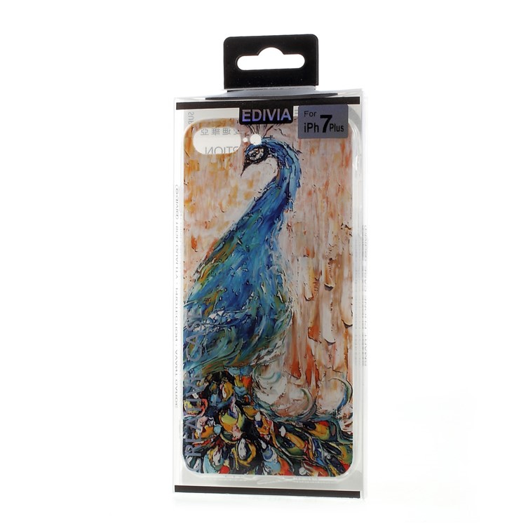 EDIVIA Embossment Peacock Pattern TPU Phone Shell Case Accessory for iPhone 7 Plus 5.5 inch-8