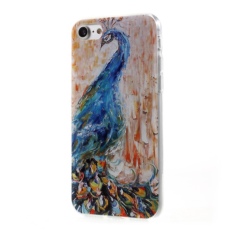 EDIVIA Embossment Peacock Pattern TPU Back Case Accessory for iPhone 7 4.7 inch-2