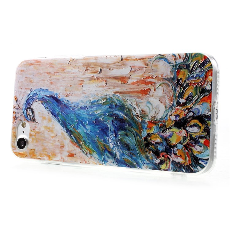 EDIVIA Embossment Peacock Pattern TPU Back Case Accessory for iPhone 7 4.7 inch-4
