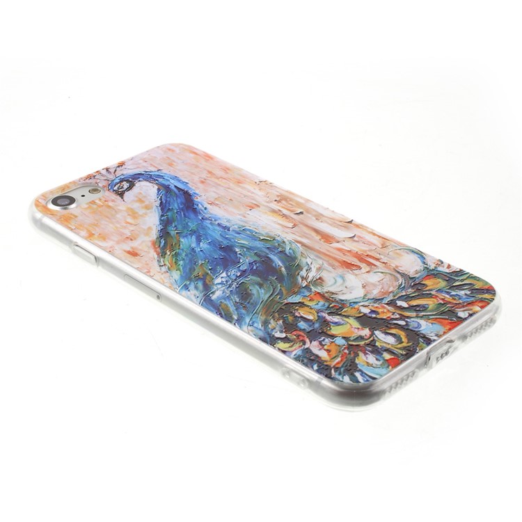 EDIVIA Embossment Peacock Pattern TPU Back Case Accessory for iPhone 7 4.7 inch-5
