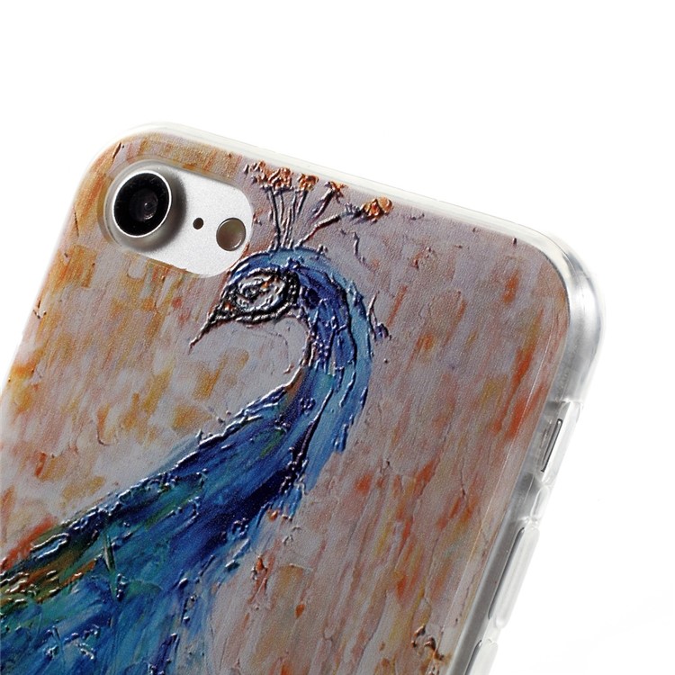 EDIVIA Embossment Peacock Pattern TPU Back Case Accessory for iPhone 7 4.7 inch-7