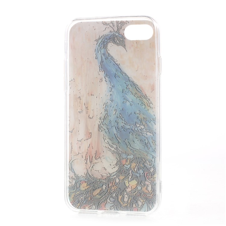 EDIVIA Embossment Peacock Pattern TPU Back Case Accessory for iPhone 7 4.7 inch-8