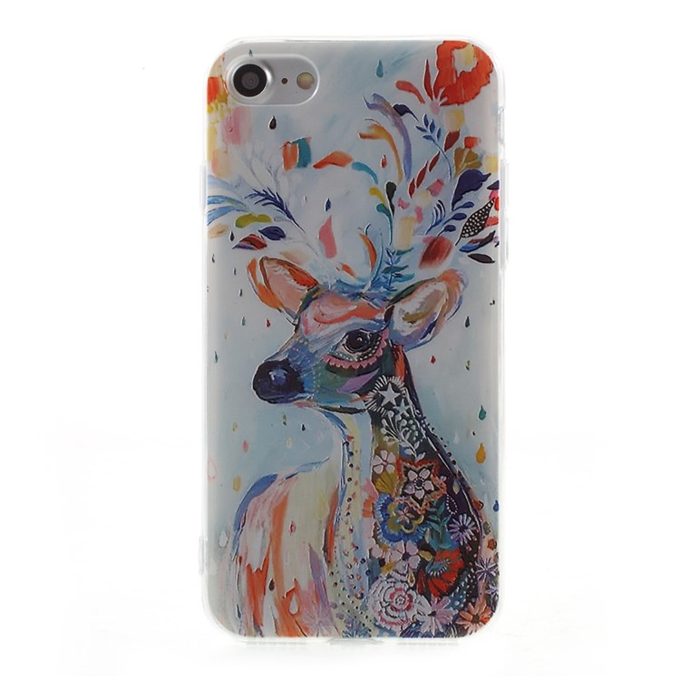 EDIVIA Embossment Colorful Elk Pattern TPU Phone Case Shell for iPhone 7 4.7 inch-1