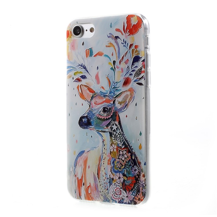 EDIVIA Embossment Colorful Elk Pattern TPU Phone Case Shell for iPhone 7 4.7 inch-2