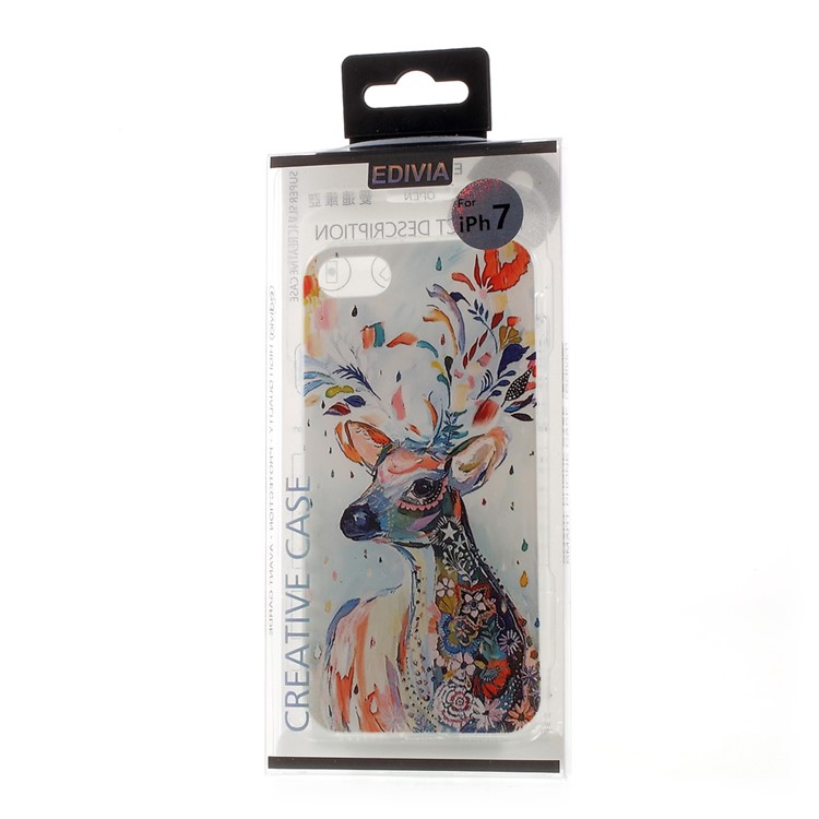 EDIVIA Embossment Colorful Elk Pattern TPU Phone Case Shell for iPhone 7 4.7 inch-9