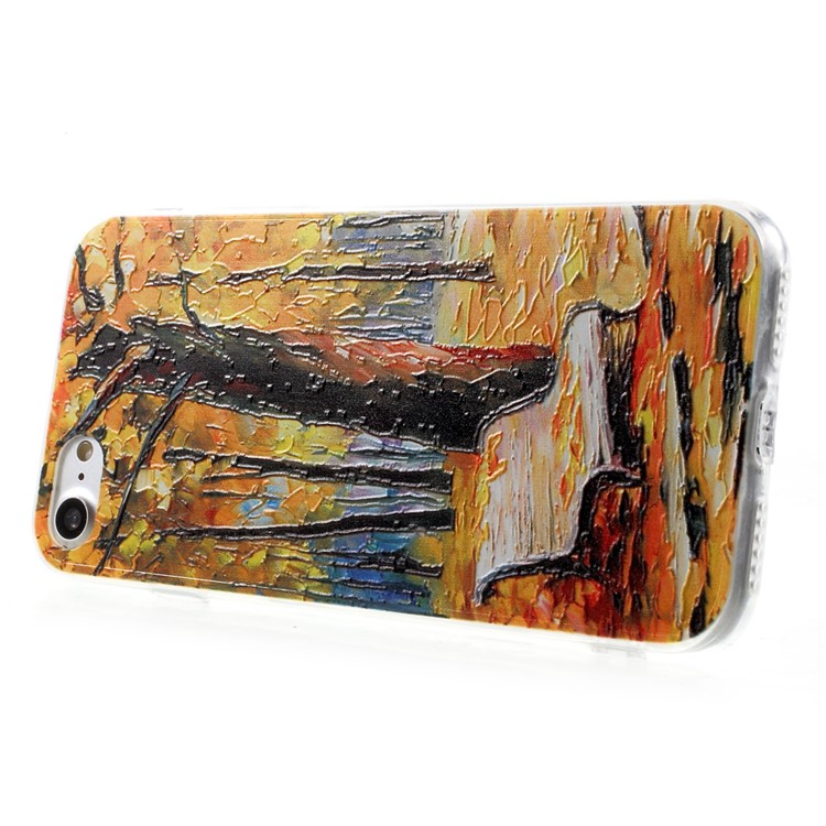EDIVIA Embossment Oil Painting Autumn Pattern TPU Phone Case for iPhone 7 4.7 inch-4