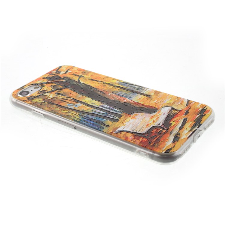 EDIVIA Embossment Oil Painting Autumn Pattern TPU Phone Case for iPhone 7 4.7 inch-5