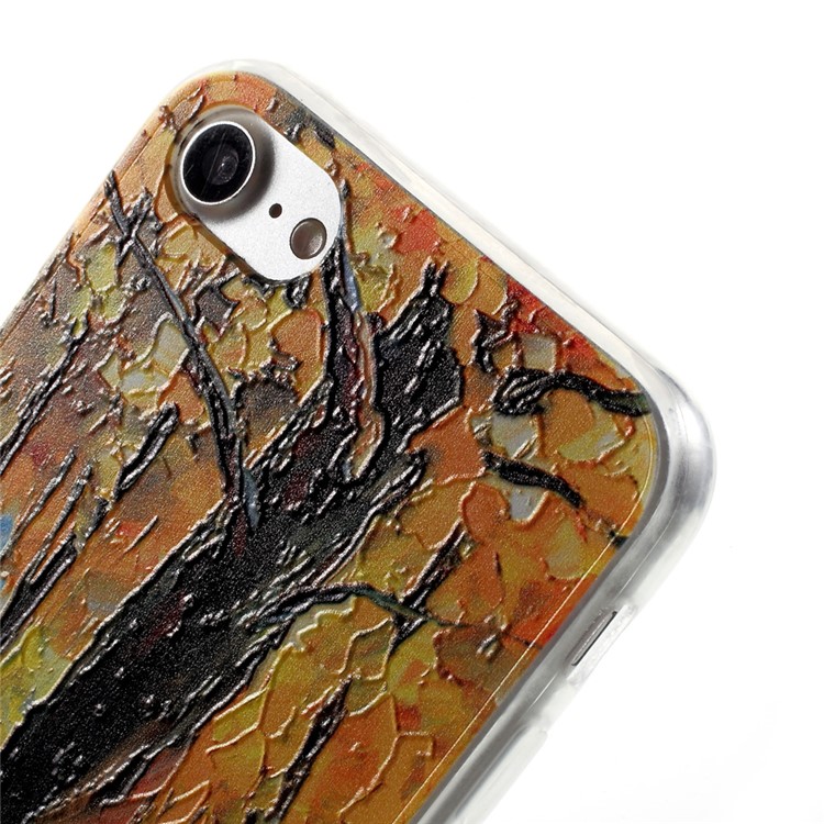 EDIVIA Embossment Oil Painting Autumn Pattern TPU Phone Case for iPhone 7 4.7 inch-6
