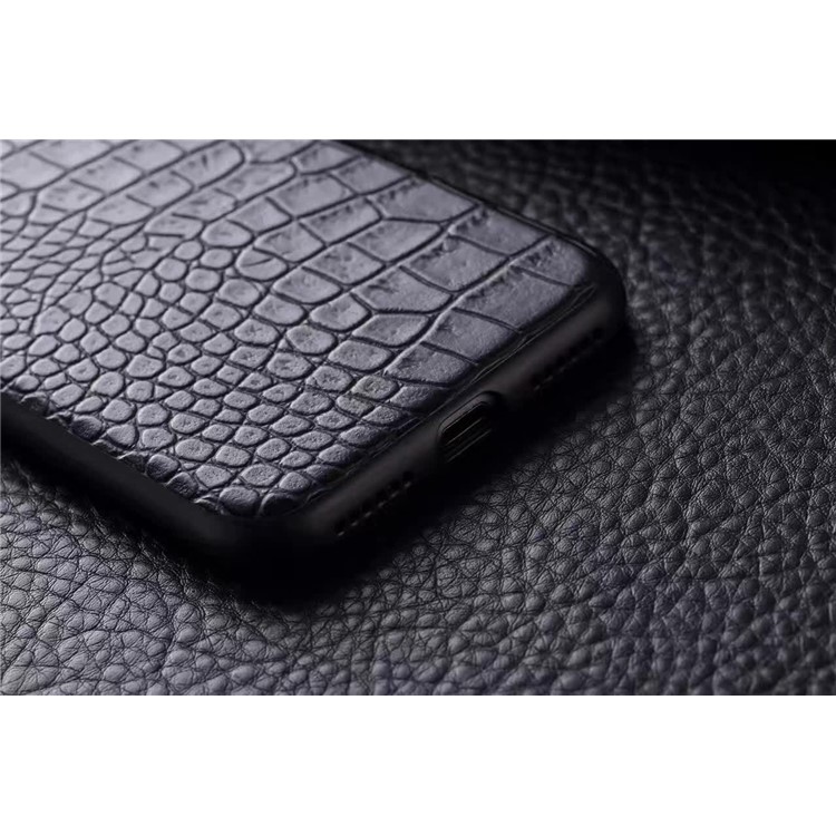 EDIVIA Crocodile Texture Leather Metal Coated PC TPU Back Case for iPhone 7 4.7 inch - Black-5