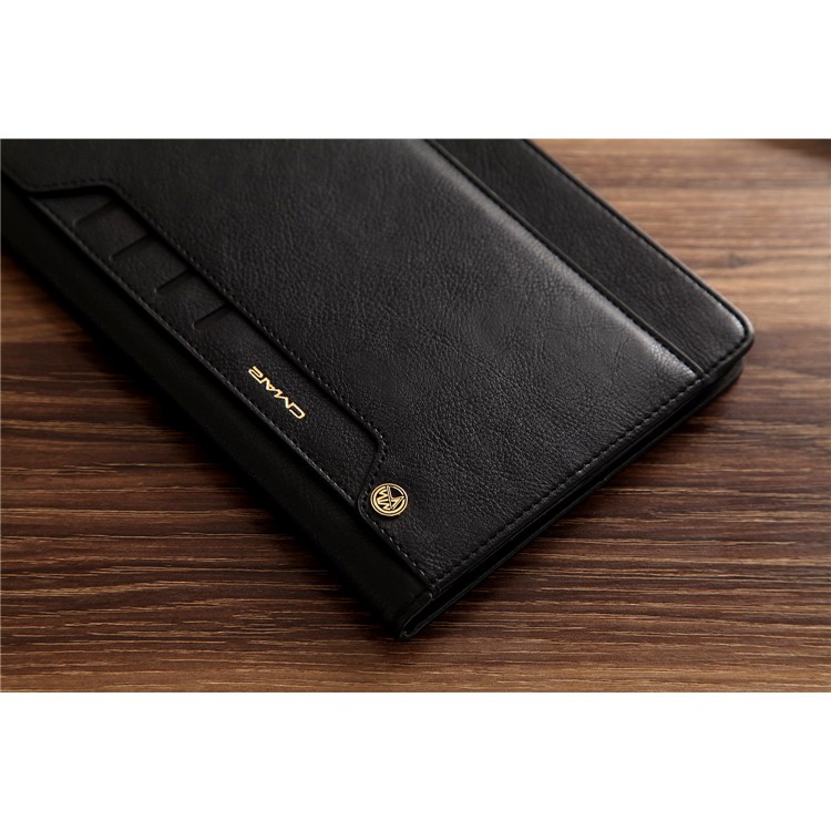 CMAI2 Leather Card Slots Stand Case with Stylus Pen Holder for iPad Mini 4 - Black-19