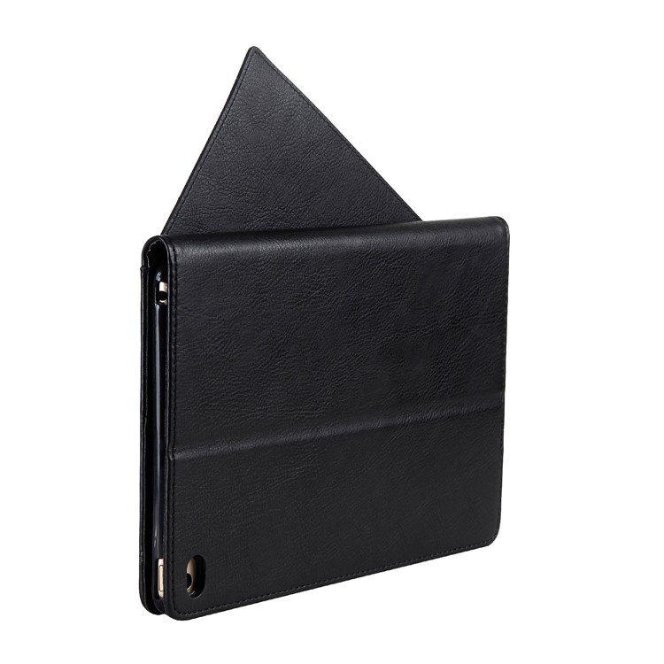 CMAI2 Leather Card Slots Stand Case with Stylus Pen Holder for iPad Mini 4 - Black-7