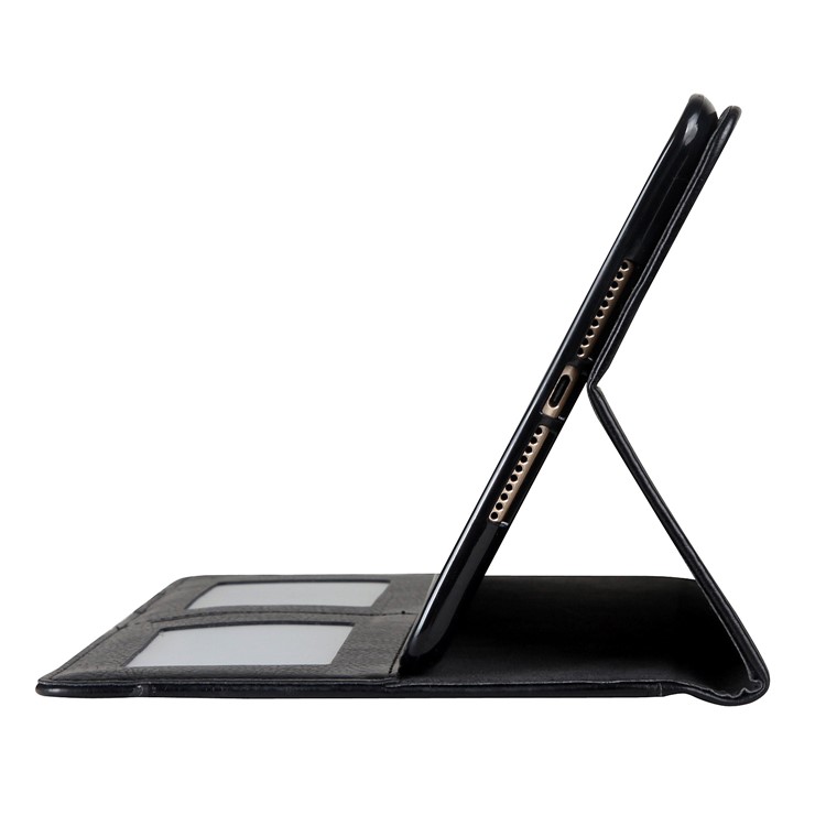 CMAI2 Leather Card Slots Stand Case with Stylus Pen Holder for iPad Mini 4 - Black-8