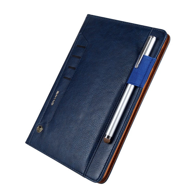 CMAI2 Leather Flip Cover com slots de fotos / cartões para iPad Mini 4 - escuro azul-10