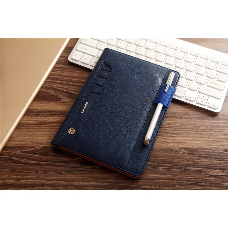 CMAI2 Leather Flip Cover com slots de fotos / cartões para iPad Mini 4 - escuro azul-14