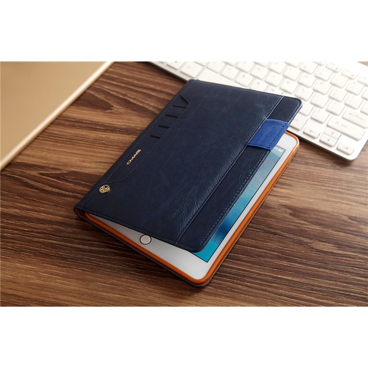 CMAI2 Leather Flip Cover com slots de fotos / cartões para iPad Mini 4 - escuro azul-16