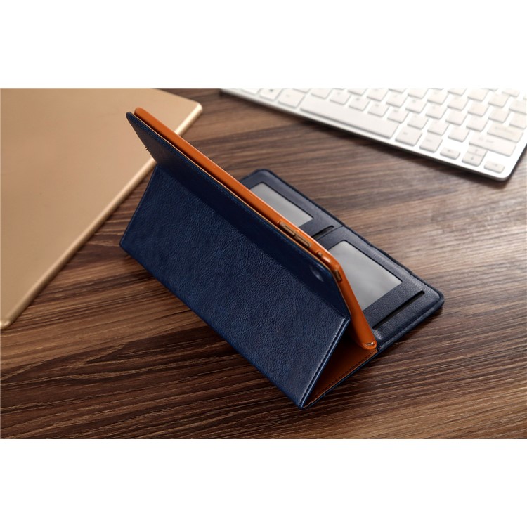 CMAI2 Leather Flip Cover com slots de fotos / cartões para iPad Mini 4 - escuro azul-18