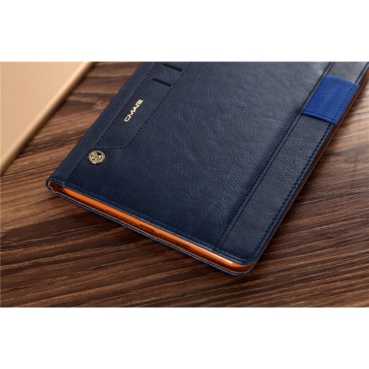 CMAI2 Leather Flip Cover com slots de fotos / cartões para iPad Mini 4 - escuro azul-21
