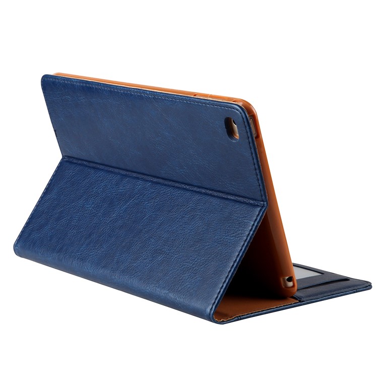 CMAI2 Leather Flip Cover com slots de fotos / cartões para iPad Mini 4 - escuro azul-3