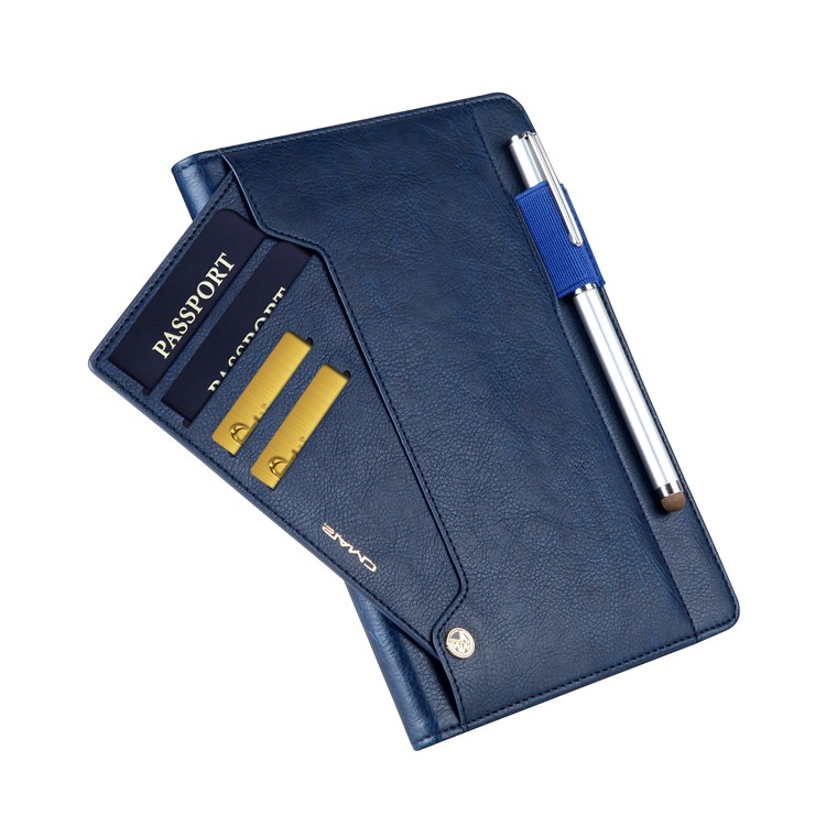 CMAI2 Leather Flip Cover com slots de fotos / cartões para iPad Mini 4 - escuro azul-5