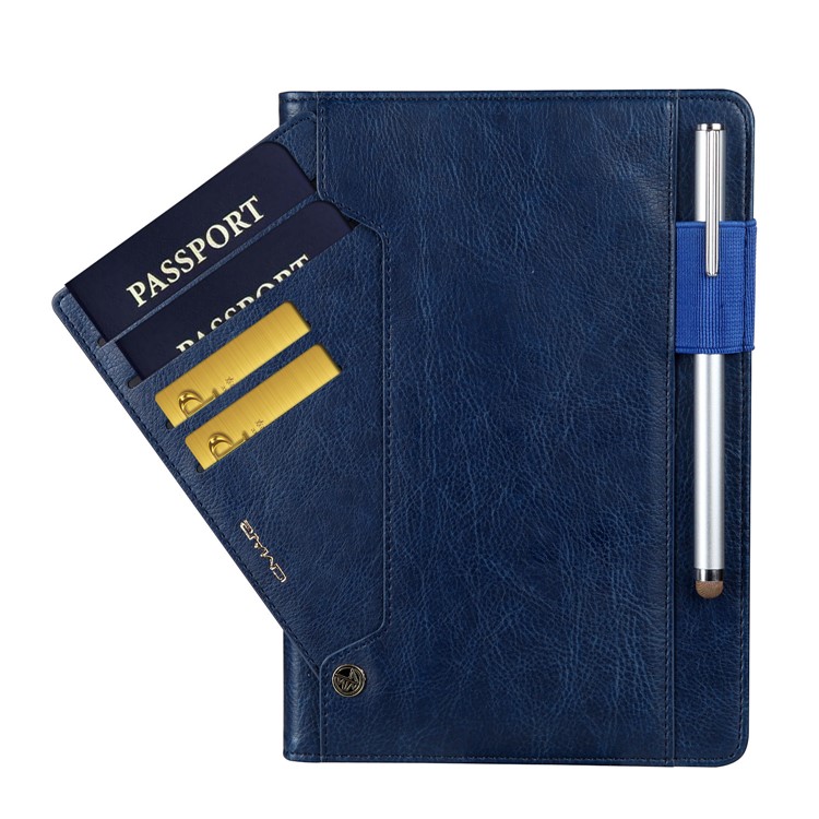 CMAI2 Leather Flip Cover com slots de fotos / cartões para iPad Mini 4 - escuro azul-6