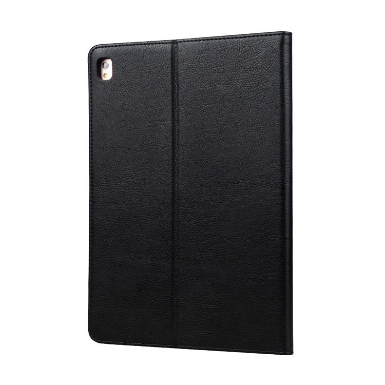 CMAI2 Leather Flip Cover Case with Photo/Card Slots for iPad Air 2 - Black-1
