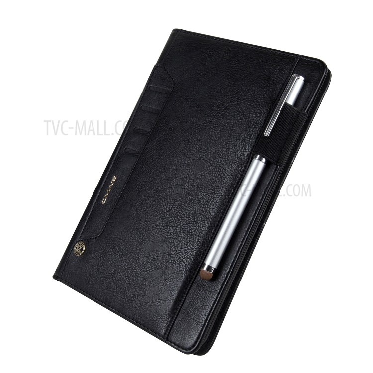 CMAI2 Leather Flip Cover Case with Photo/Card Slots for iPad Air 2 - Black-10