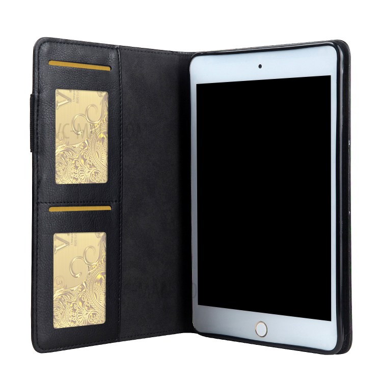 CMAI2 Leather Flip Cover Case with Photo/Card Slots for iPad Air 2 - Black-12