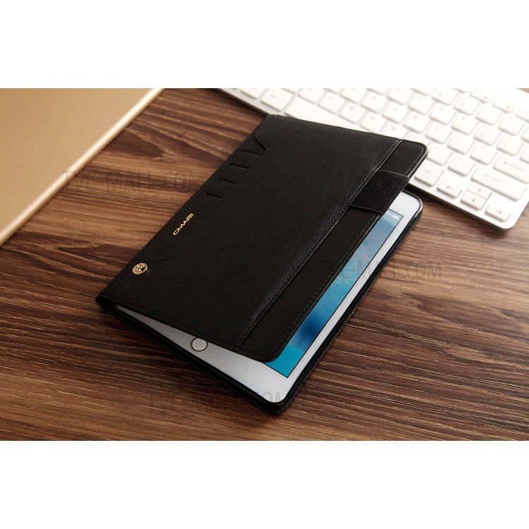 CMAI2 Leather Flip Cover Case with Photo/Card Slots for iPad Air 2 - Black-19