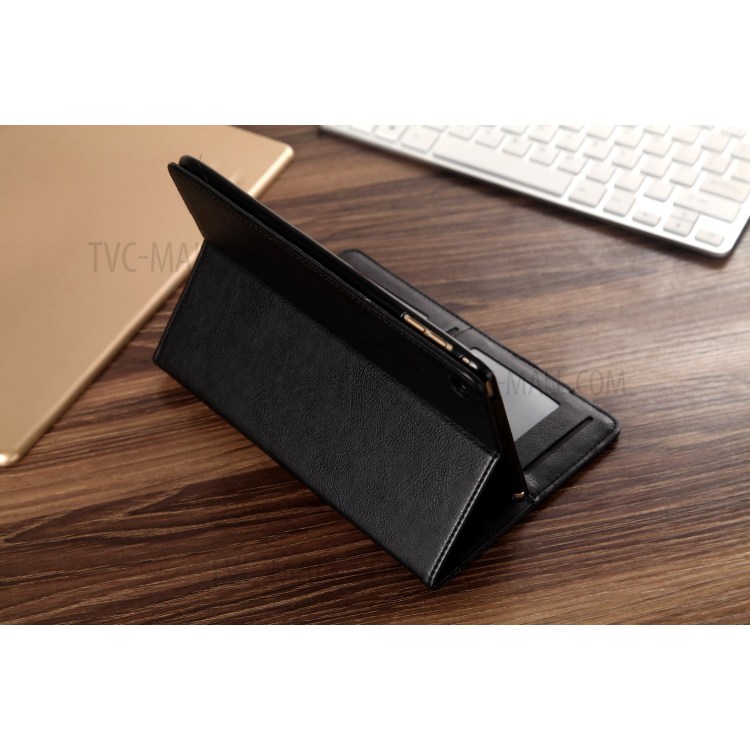 CMAI2 Leather Flip Cover Case with Photo/Card Slots for iPad Air 2 - Black-21