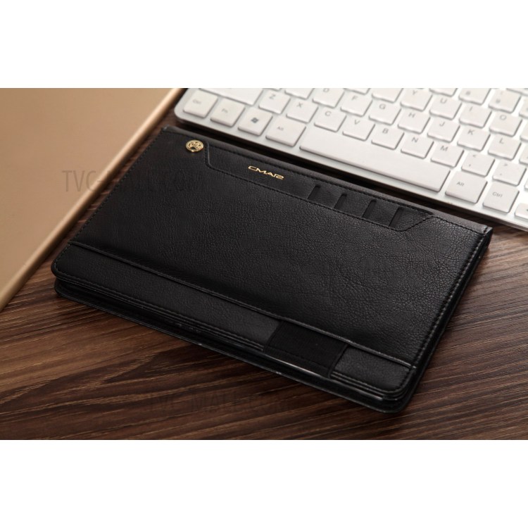 CMAI2 Leather Flip Cover Case with Photo/Card Slots for iPad Air 2 - Black-23