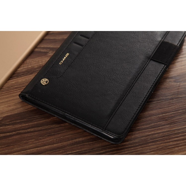 CMAI2 Leather Flip Cover Case with Photo/Card Slots for iPad Air 2 - Black-24