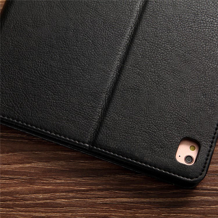CMAI2 Leather Flip Cover Case with Photo/Card Slots for iPad Air 2 - Black-4