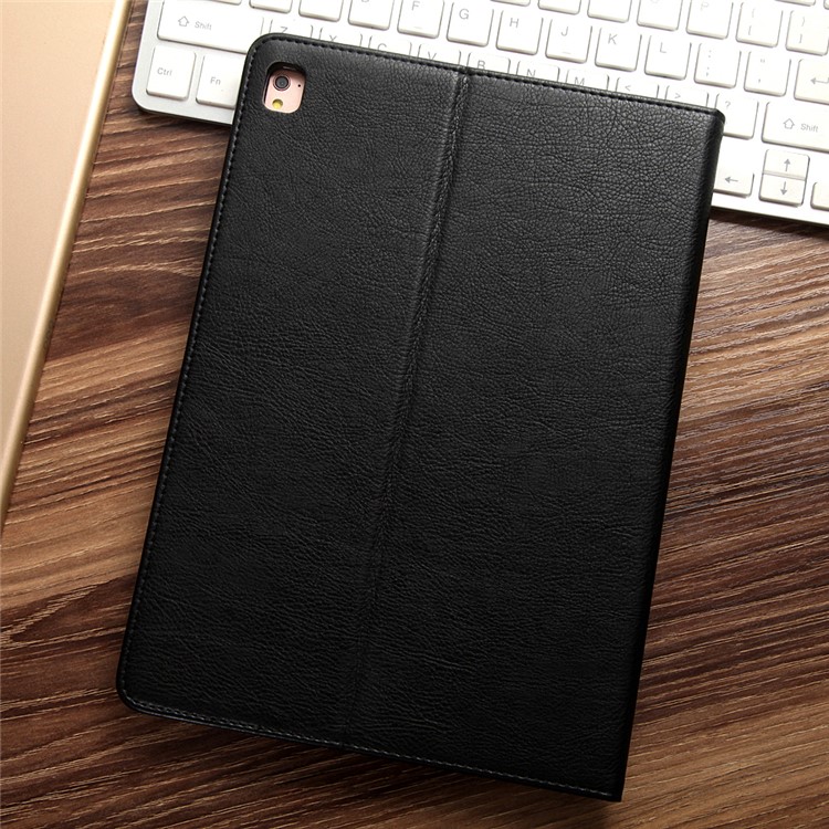 CMAI2 Leather Flip Cover Case with Photo/Card Slots for iPad Air 2 - Black-5