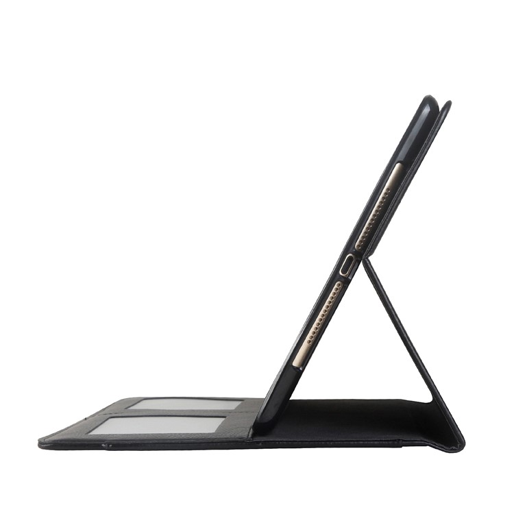 CMAI2 Leather Flip Cover Case with Photo/Card Slots for iPad Air 2 - Black-6