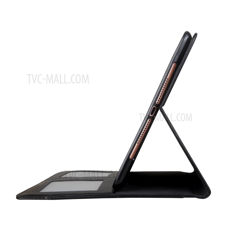 CMAI2 Leather Flip Cover Case with Photo/Card Slots for iPad Air 2 - Black-8