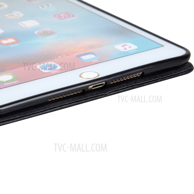 CMAI2 Leather Flip Cover Case with Photo/Card Slots for iPad Air 2 - Black-9