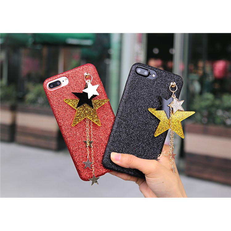 Flash Powder Star Ornaments TPU Cell Phone Case for iPhone 7 Plus - Black-2