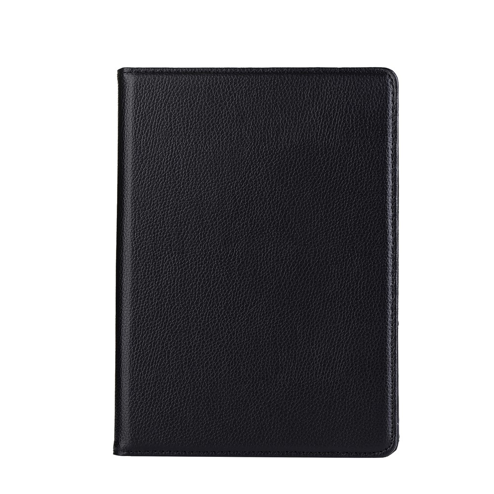 Para Ipad 9.7 (2018) / 9.7 (2017) Litchi Grão 360 Graus Rotary Stand Smart Leather Case Tablet Case - Preto