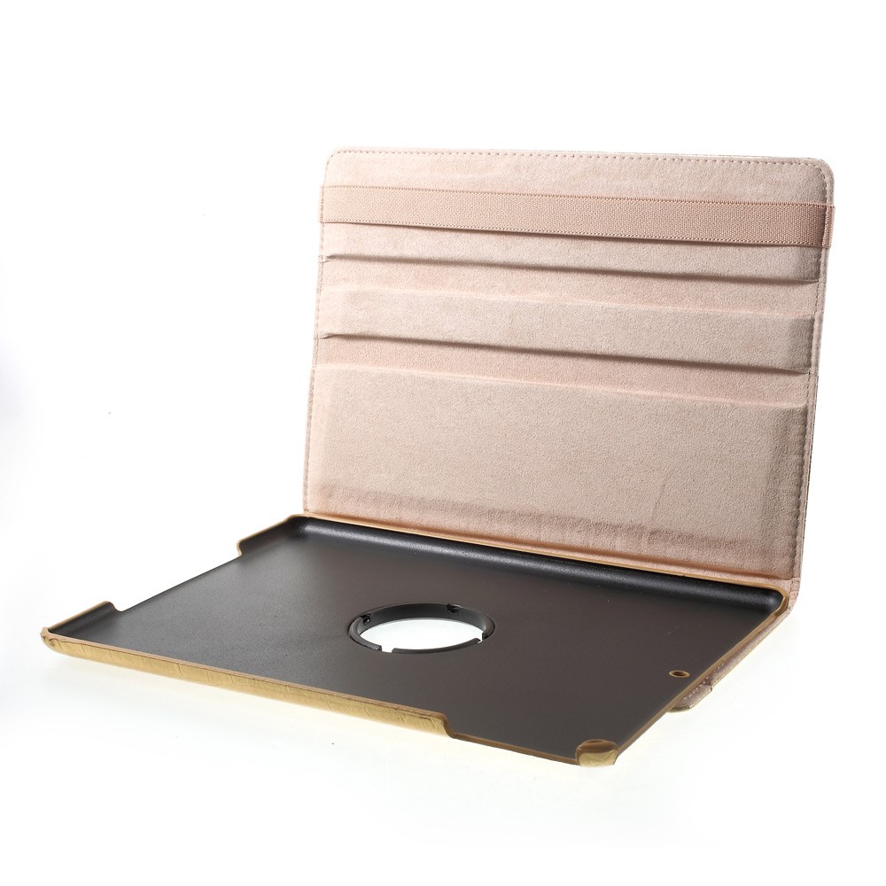 360 Degree Rotary Stand Leather Flip Case for iPad 9.7 (2017) - Crocodile Texture / Gold-7